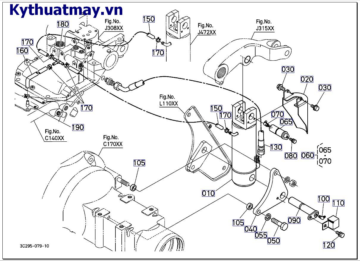 Xilanh hỗ trợ nâng móc 3 điểm  trái ( cũ) 81583 đến 89999